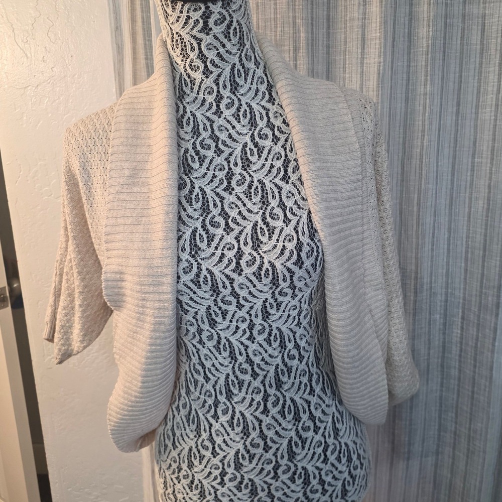 It's Our Time Open Front Cocoon Dolman Sleeve Cardigan M Womens Oatmeal Beige